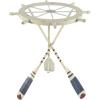 imageDeco 79 Metal Ship Wheel Side End Accent Table Ship Wheel Top End Table with Oar Shaped Legs Side Table 23quot x 23quot x 24quot WhiteSide Table 23 x 23 x 24