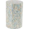 imageDeco 79 Mother of Pearl Shell Geometric Handmade Side End Accent Table Mosaic End Table Side Table 14quot x 14quot x 20quot Multi ColoredBlue
