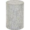 imageDeco 79 Mother of Pearl Shell Geometric Handmade Side End Accent Table Mosaic End Table Side Table 14quot x 14quot x 20quot Multi ColoredLight Blue