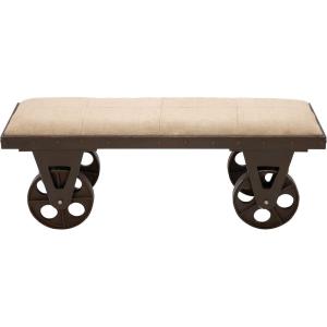 imageDeco 79 Industrial Wood Foyer Bench for Hallway Front Door Doorway Living Mudroom Bedroom Waiting Room 47quotL x 16quotW x 17quotH Brown