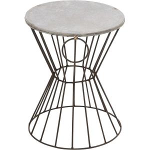 imageDeco 79 Metal Round Accent Table 15quot x 15quot x 18quot Gray