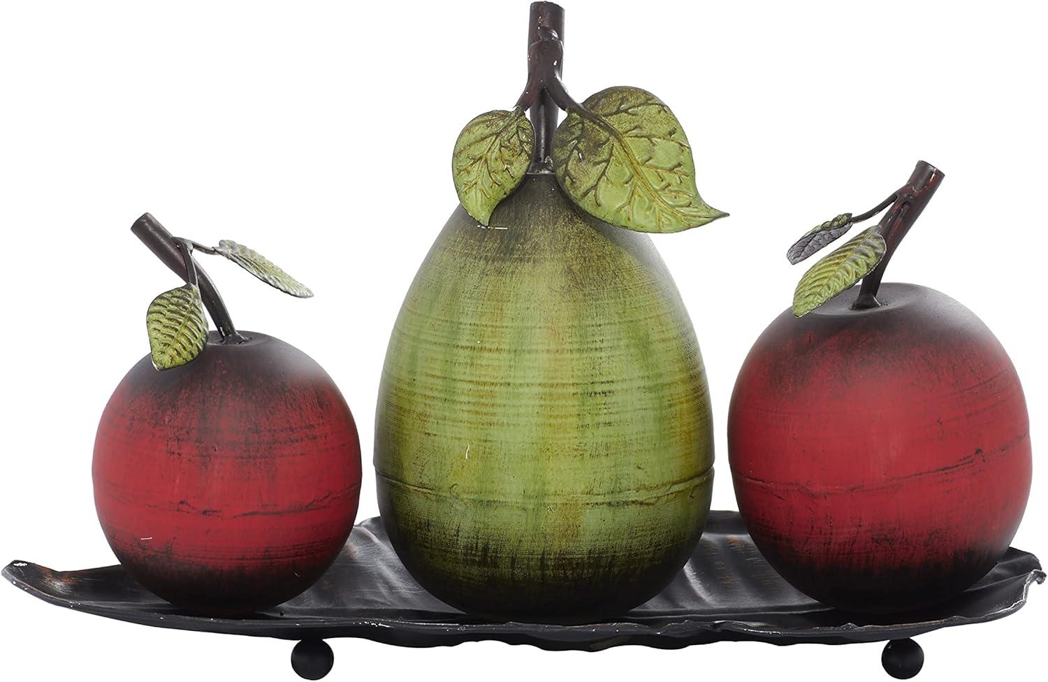 imageDeco 79 Metal Fruit Decorative Sculpture Decorative Home Decor Statue with Platter Accent Figurine 18quot x 10quot x 11quot Multi ColoredRed