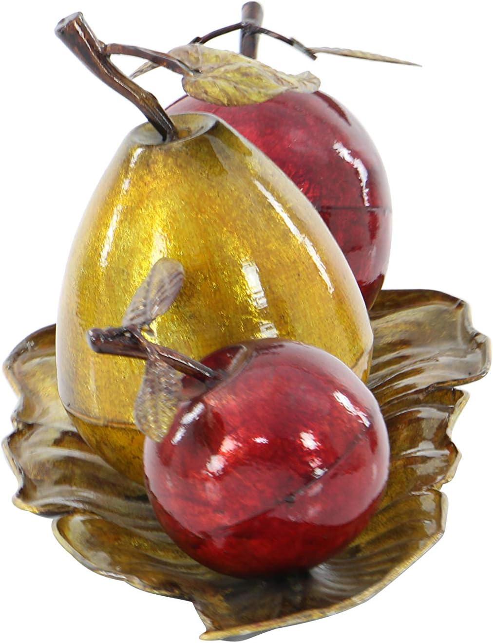 imageDeco 79 Metal Fruit Decorative Sculpture Decorative Home Decor Statue with Platter Accent Figurine 18quot x 10quot x 11quot Multi ColoredRed