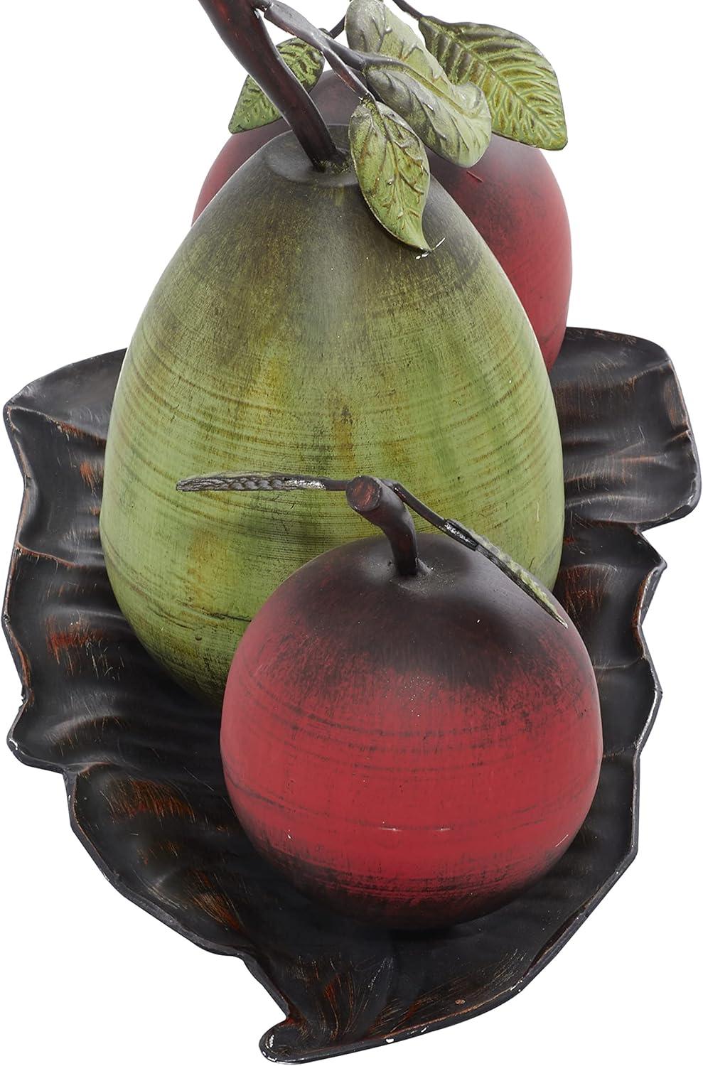 imageDeco 79 Metal Fruit Decorative Sculpture Decorative Home Decor Statue with Platter Accent Figurine 18quot x 10quot x 11quot Multi ColoredRed