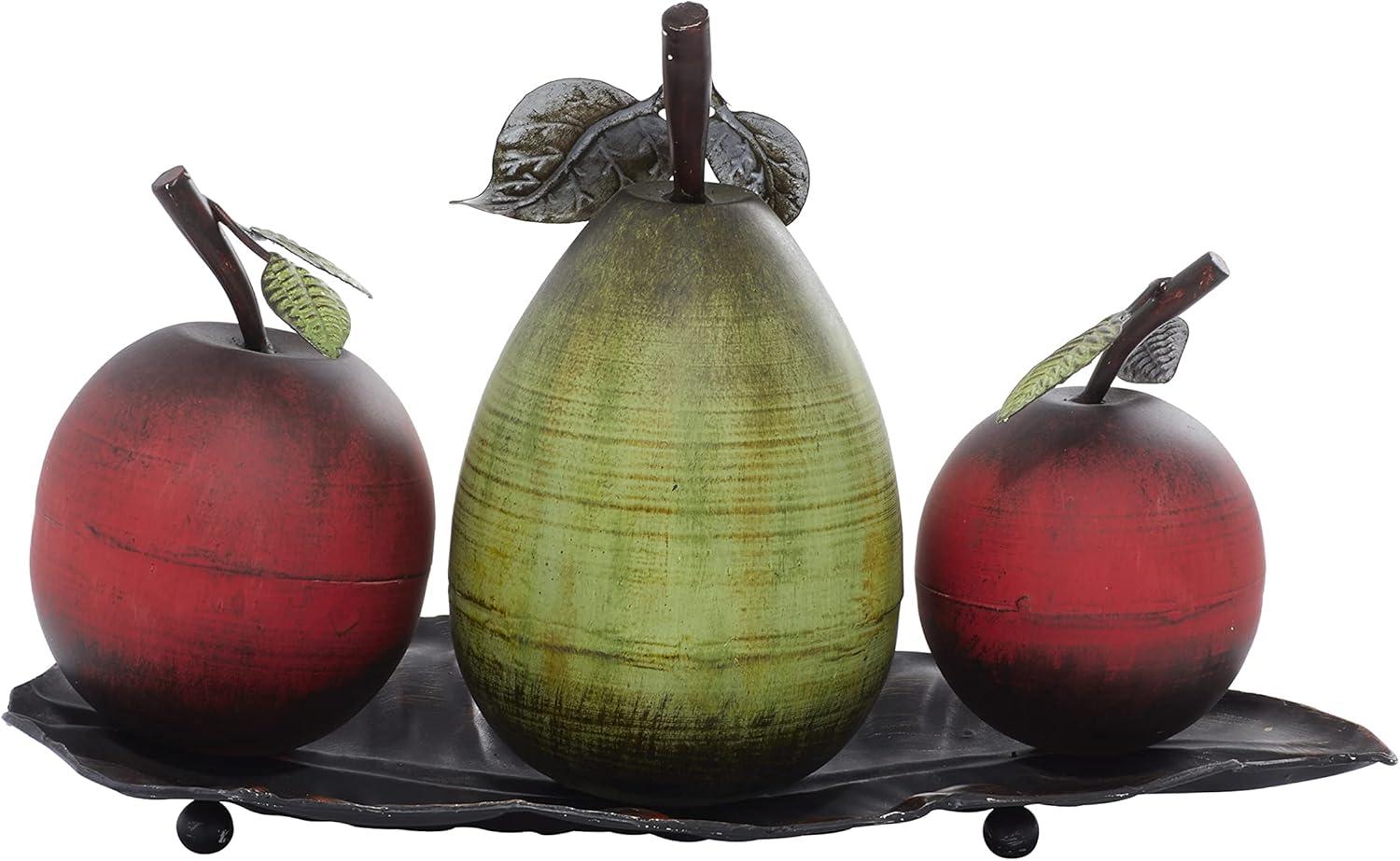 imageDeco 79 Metal Fruit Decorative Sculpture Decorative Home Decor Statue with Platter Accent Figurine 18quot x 10quot x 11quot Multi ColoredRed