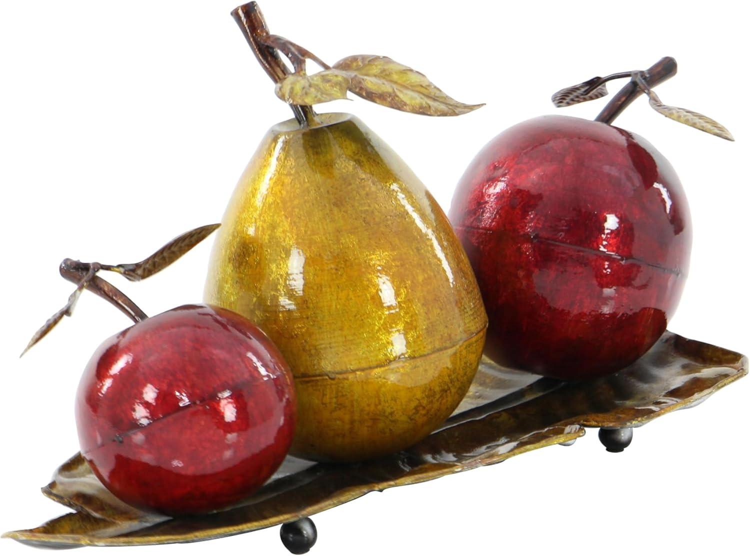 imageDeco 79 Metal Fruit Decorative Sculpture Decorative Home Decor Statue with Platter Accent Figurine 18quot x 10quot x 11quot Multi ColoredRed