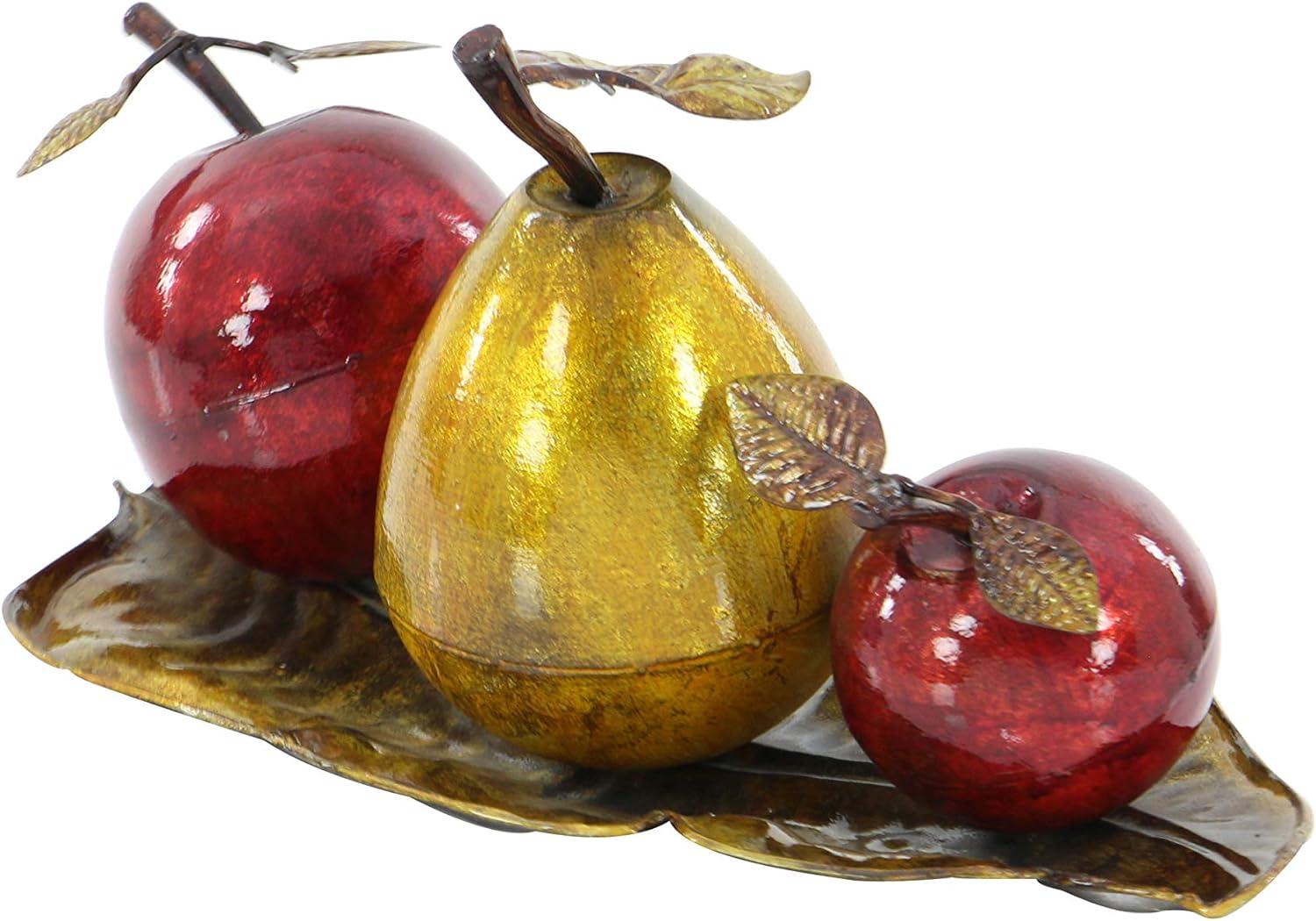 imageDeco 79 Metal Fruit Decorative Sculpture Decorative Home Decor Statue with Platter Accent Figurine 18quot x 10quot x 11quot Multi ColoredRed