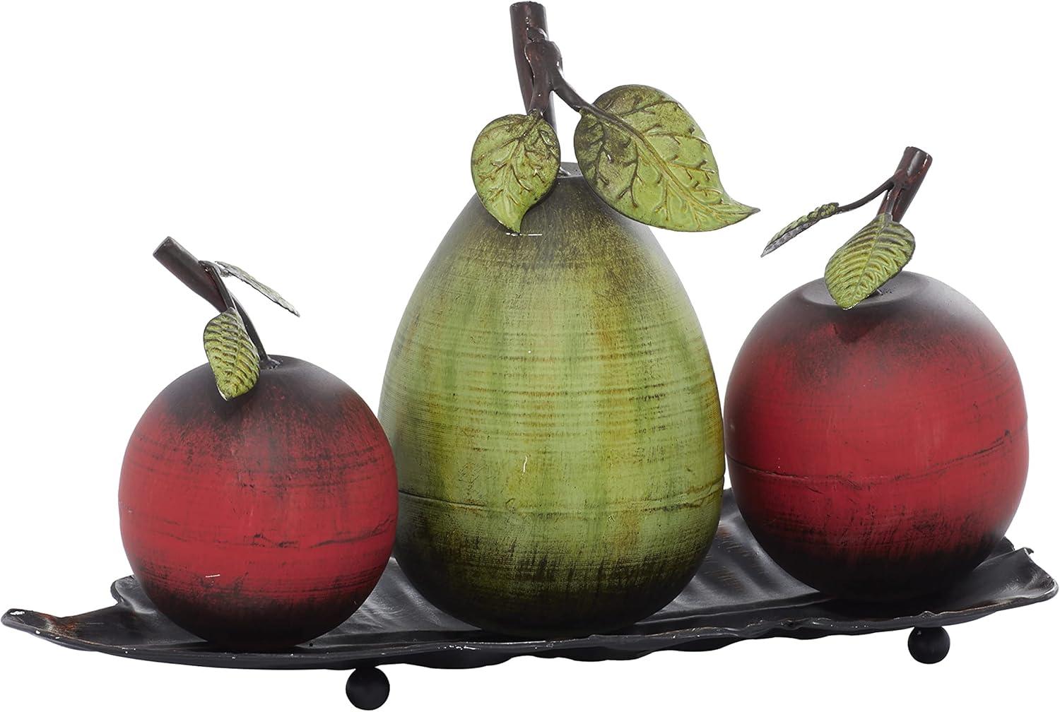 imageDeco 79 Metal Fruit Decorative Sculpture Decorative Home Decor Statue with Platter Accent Figurine 18quot x 10quot x 11quot Multi ColoredRed
