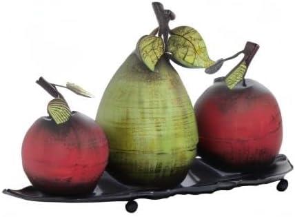 imageDeco 79 Metal Fruit Decorative Sculpture Decorative Home Decor Statue with Platter Accent Figurine 18quot x 10quot x 11quot Multi ColoredRed