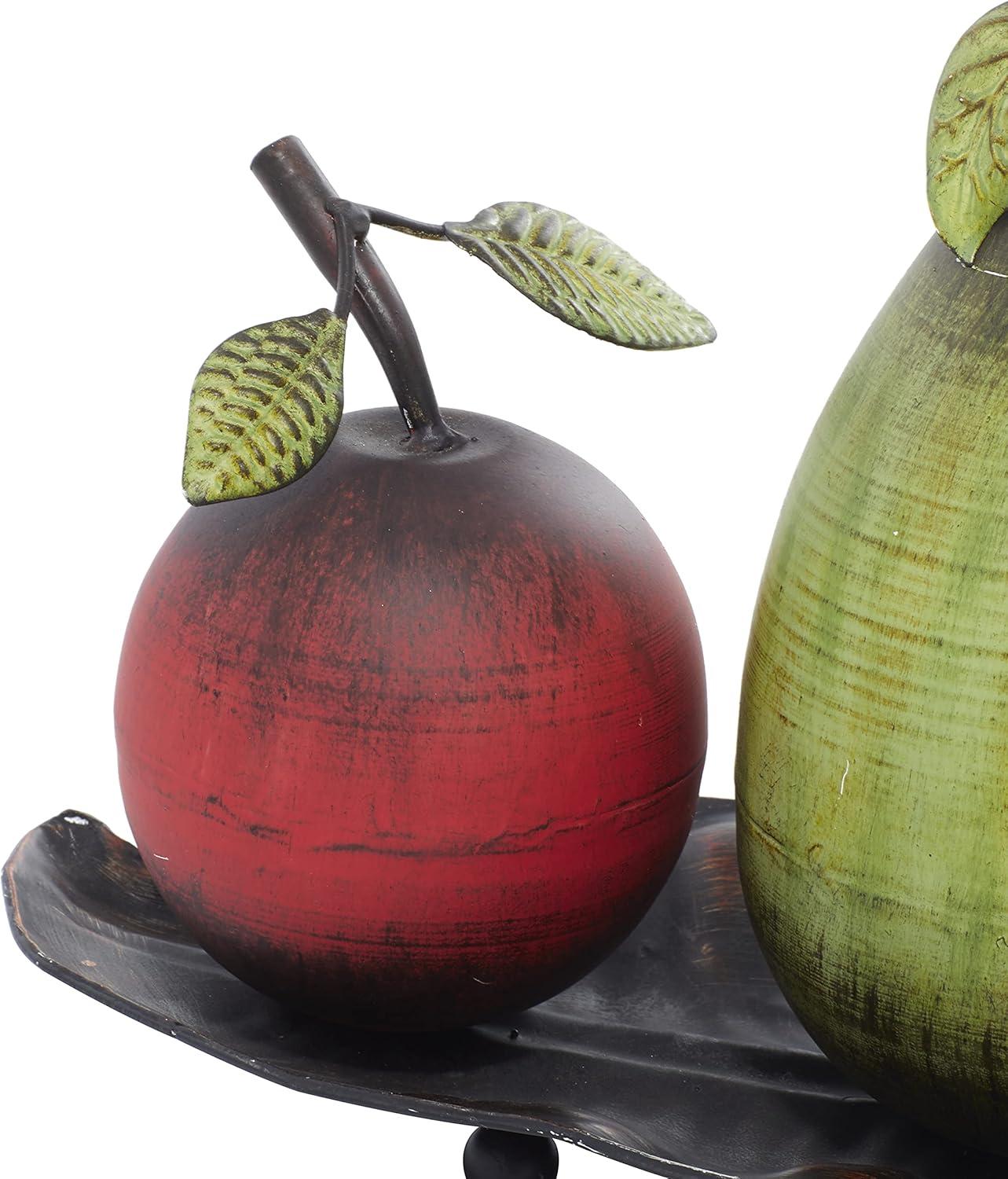 imageDeco 79 Metal Fruit Decorative Sculpture Decorative Home Decor Statue with Platter Accent Figurine 18quot x 10quot x 11quot Multi ColoredRed