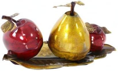 imageDeco 79 Metal Fruit Decorative Sculpture Decorative Home Decor Statue with Platter Accent Figurine 18quot x 10quot x 11quot Multi ColoredRed