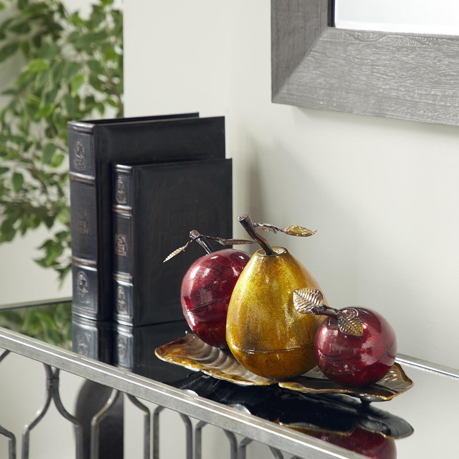 imageDeco 79 Metal Fruit Decorative Sculpture Decorative Home Decor Statue with Platter Accent Figurine 18quot x 10quot x 11quot Multi ColoredRed