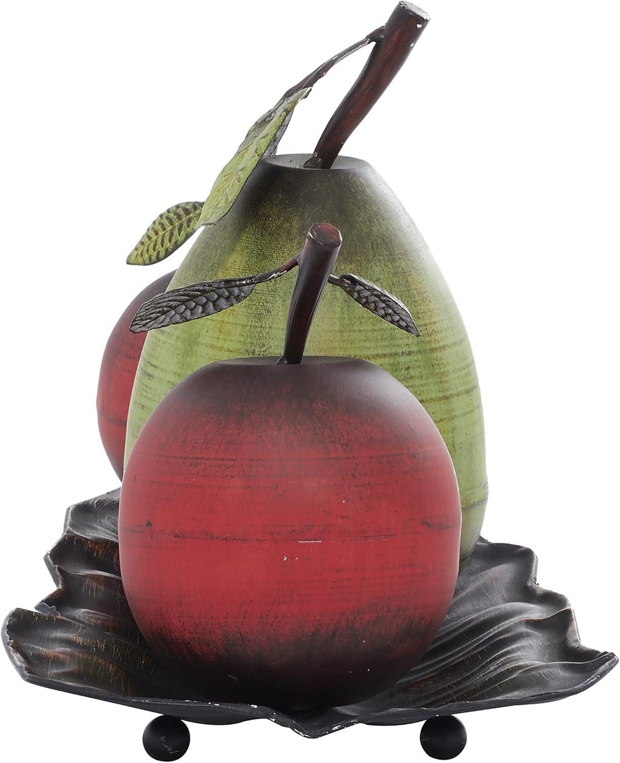 imageDeco 79 Metal Fruit Decorative Sculpture Decorative Home Decor Statue with Platter Accent Figurine 18quot x 10quot x 11quot Multi ColoredRed