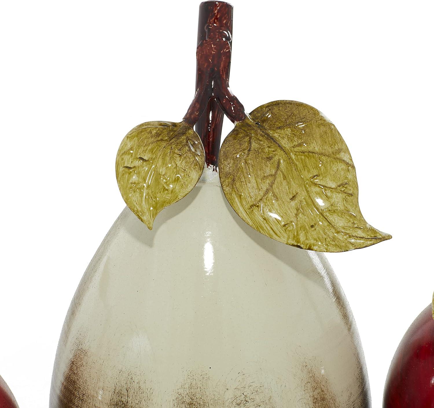 imageDeco 79 Metal Fruit Decorative Sculpture Decorative Home Decor Statue with Platter Accent Figurine 18quot x 10quot x 11quot Multi ColoredRed