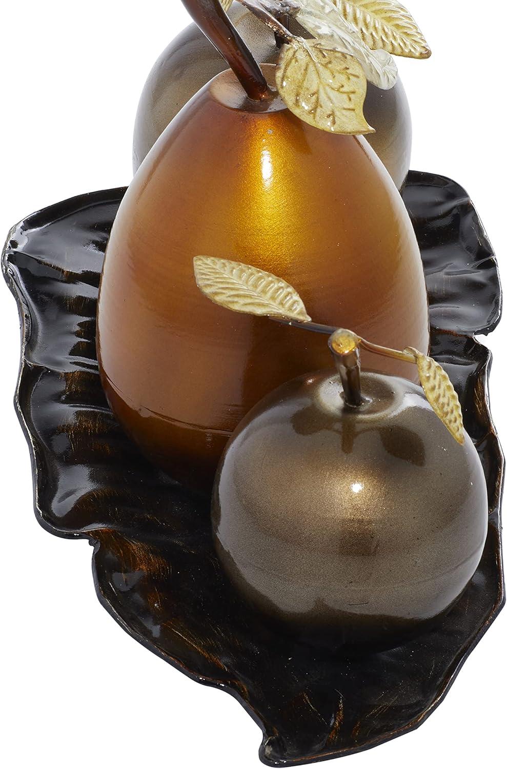imageDeco 79 Metal Fruit Decorative Sculpture Decorative Home Decor Statue with Platter Accent Figurine 18quot x 10quot x 11quot Multi ColoredSilver