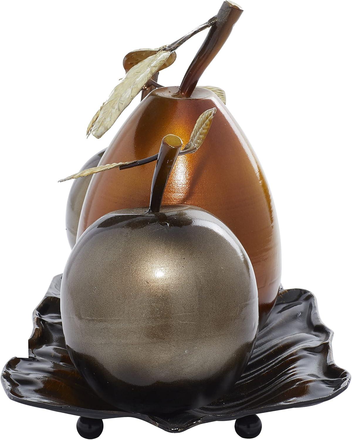 imageDeco 79 Metal Fruit Decorative Sculpture Decorative Home Decor Statue with Platter Accent Figurine 18quot x 10quot x 11quot Multi ColoredSilver