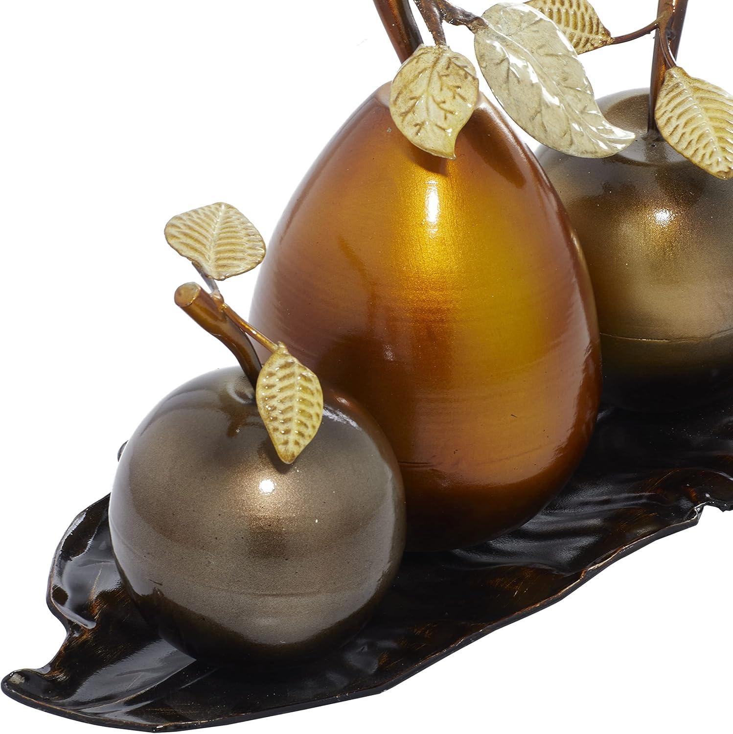 imageDeco 79 Metal Fruit Decorative Sculpture Decorative Home Decor Statue with Platter Accent Figurine 18quot x 10quot x 11quot Multi ColoredSilver