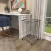 imageCosmoLiving by Cosmopolitan Metal Storage Cart Deep Set Rolling Mesh Laundry Basket  18quot x 18quot x 24quot BlackBlack