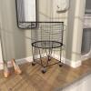 imageCosmoLiving by Cosmopolitan Metal Storage Cart Deep Set Rolling Mesh Laundry Basket  18quot x 18quot x 24quot BlackBlack