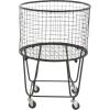 imageCosmoLiving by Cosmopolitan Metal Storage Cart Deep Set Rolling Mesh Laundry Basket  18quot x 18quot x 24quot BlackBlack
