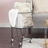 imageCosmoLiving by Cosmopolitan Metal Storage Cart Deep Set Rolling Mesh Laundry Basket  18quot x 18quot x 24quot BlackBlack
