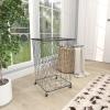 imageCosmoLiving by Cosmopolitan Metal Storage Cart Deep Set Rolling Mesh Laundry Basket  18quot x 18quot x 24quot BlackBlack