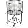 imageCosmoLiving by Cosmopolitan Metal Storage Cart Deep Set Rolling Mesh Laundry Basket  18quot x 18quot x 24quot BlackBlack