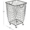 imageCosmoLiving by Cosmopolitan Metal Storage Cart Deep Set Rolling Mesh Laundry Basket  18quot x 18quot x 24quot BlackBlack