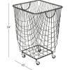 imageCosmoLiving by Cosmopolitan Metal Storage Cart Deep Set Rolling Mesh Laundry Basket  18quot x 18quot x 24quot BlackBlack