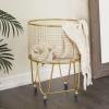 imageCosmoLiving by Cosmopolitan Metal Storage Cart Deep Set Rolling Mesh Laundry Basket  18quot x 18quot x 24quot BlackGold