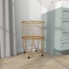 imageCosmoLiving by Cosmopolitan Metal Storage Cart Deep Set Rolling Mesh Laundry Basket  18quot x 18quot x 24quot BlackGold