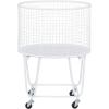 imageCosmoLiving by Cosmopolitan Metal Storage Cart Deep Set Rolling Mesh Laundry Basket  18quot x 18quot x 24quot BlackWhite
