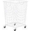 imageCosmoLiving by Cosmopolitan Metal Storage Cart Deep Set Rolling Mesh Laundry Basket  18quot x 18quot x 24quot BlackWhite