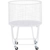 imageCosmoLiving by Cosmopolitan Metal Storage Cart Deep Set Rolling Mesh Laundry Basket  18quot x 18quot x 24quot BlackWhite