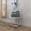 imageCosmoLiving by Cosmopolitan Metal Storage Cart Deep Set Rolling Mesh Laundry Basket  18quot x 18quot x 24quot BlackWhite