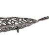imageDeco 79 Aluminum Metal Living Room Decor Tray Leaf Ottoman Tray Set of 2 Serving Tray 27quot 18quotW SilverBlack
