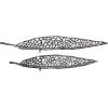imageDeco 79 Aluminum Metal Living Room Decor Tray Leaf Ottoman Tray Set of 2 Serving Tray 27quot 18quotW SilverBlack