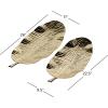 imageDeco 79 Aluminum Metal Living Room Decor Tray Leaf Ottoman Tray Set of 2 Serving Tray 27quot 18quotW SilverGold