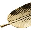 imageDeco 79 Aluminum Metal Living Room Decor Tray Leaf Ottoman Tray Set of 2 Serving Tray 27quot 18quotW SilverGold