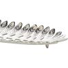 imageDeco 79 Aluminum Metal Living Room Decor Tray Leaf Ottoman Tray Set of 2 Serving Tray 27quot 18quotW SilverSilver