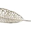 imageDeco 79 Aluminum Metal Living Room Decor Tray Leaf Ottoman Tray Set of 2 Serving Tray 27quot 18quotW SilverSilver