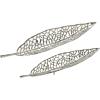 imageDeco 79 Aluminum Metal Living Room Decor Tray Leaf Ottoman Tray Set of 2 Serving Tray 27quot 18quotW SilverSilver