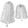 imageDeco 79 Aluminum Metal Living Room Decor Tray Leaf Ottoman Tray Set of 2 Serving Tray 27quot 18quotW SilverSilver