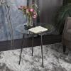 imageDeco 79 Aluminum Metal Side End Accent Table End Table with Clear Glass Top Side Table 22quot x 22quot x 22quot GoldBlack