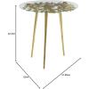 imageDeco 79 Aluminum Metal Side End Accent Table End Table with Clear Glass Top Side Table 22quot x 22quot x 22quot GoldGold