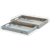 imageDeco 79 Coastal Wood Tray Metal S2 21quot 18quotW92365 Brown