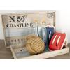 imageDeco 79 Coastal Wood Tray Metal S2 21quot 18quotW92365 Brown