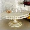 imageDeco 79 Metal Cake Stand with Lace Inspired Edge 22quot x 22quot x 10quot White22