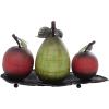 imageDeco 79 Metal Fruit Decorative Sculpture Decorative Home Decor Statue with Platter Accent Figurine 18quot x 10quot x 11quot Multi ColoredRed