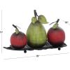imageDeco 79 Metal Fruit Decorative Sculpture Decorative Home Decor Statue with Platter Accent Figurine 18quot x 10quot x 11quot Multi ColoredRed